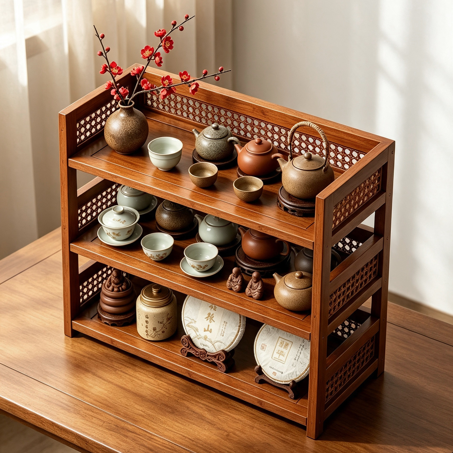 小型桌面茶具茶杯收纳架图片