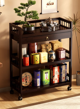 沙发边几客厅家用移动茶几小桌子茶叶茶具收纳柜侧边茶水柜置物架