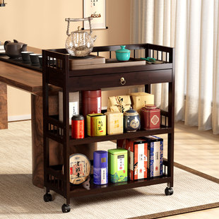 博古架实木中式茶叶茶具展示收纳柜现代简约小型茶架子茶柜置物架