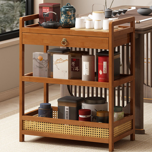 新中式茶叶柜禅意茶杯茶台茶壶茶边柜小边几茶水柜置物柜茶叶架