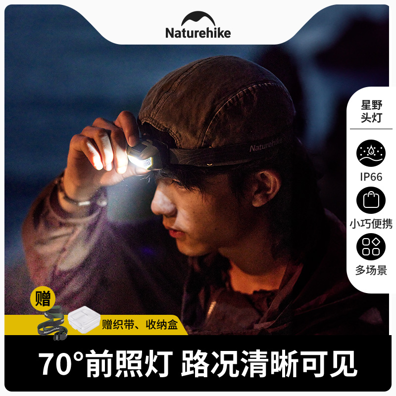 Naturehike强光超亮防水超轻头灯