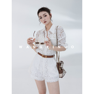 气质名媛蕾丝轻奢穿搭拼接连体裤 2026夏季 白纱梦境 MD依诺