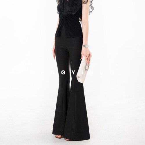 MD依诺【时髦腿精】2025秋季显瘦气质茶歇风小众高腰休闲百搭长裤