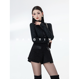 羽光絮语 休闲百搭长袖 2025冬季 时尚 拼接打底上衣 款 MD依诺