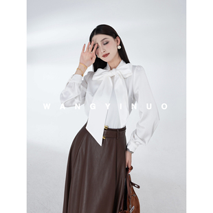 轻奢气质显瘦蝴蝶结长袖 MD依诺 时尚 2025秋冬新品 上衣 海鸥飞行