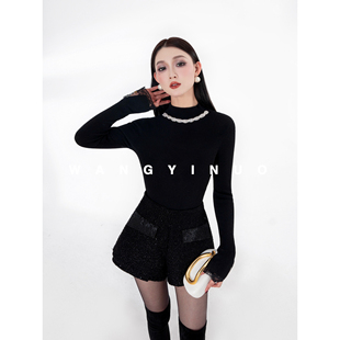 素雅天成 休闲百搭设计长袖 2025冬季 时尚 拼接打底上衣 款 MD依诺