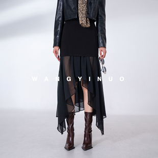 时尚 2025秋季 设计感不规则气质纱裙X型半身裙 浪漫诗篇 MD依诺