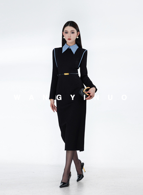 MD依诺【秀场重磅】2025冬季新款显瘦收腰气质百搭加绒名媛连衣裙