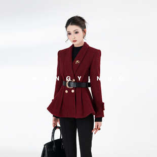气质轻奢设计感重工加厚收腰毛呢外套 2025冬季 MD依诺 巴黎左岸