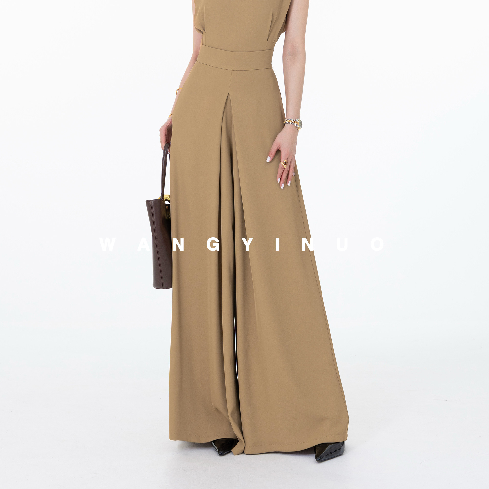 MD依诺【浪漫遐想】2026夏款设计气质时尚百搭高腰显瘦直筒休闲裤