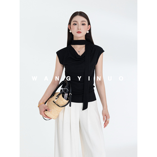 显瘦纯色短袖 MD依诺 松弛感气质时尚 2026夏季 上衣T恤 风屿霞光