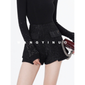 子 MD依诺 显瘦气质洋气高腰百搭短裤 纽约画报 裤 2025秋冬新款