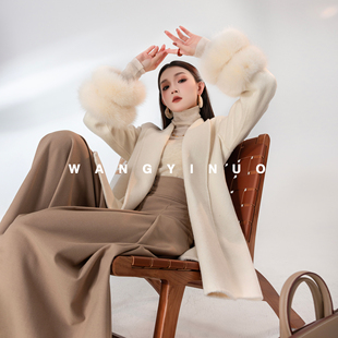 MD依诺【萤雪流光】2025冬季款减龄轻奢潮流名媛时尚羊毛大衣外套