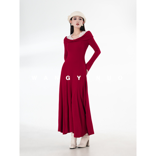 名流都会 长袖 2025冬季 设计感显瘦设计感修身 连衣裙 时尚 MD依诺