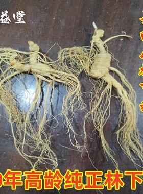 30年林下山参干货池底残老山参长白山林下参野生参泡酒人参皂苷