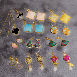 蘭花想容新中式发饰国风耳饰耳钉耳坠耳环非遗原创布艺2025 孤品