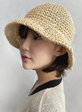 沙滩草帽渔夫帽女日本夏季