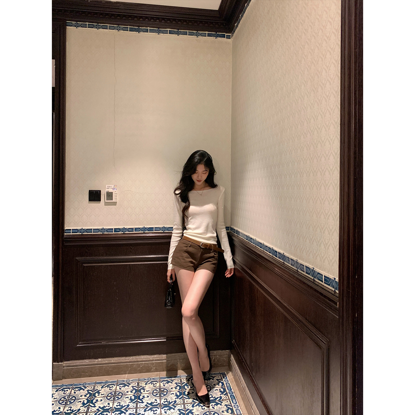 【1/23新品88折】Norain不下雨 咖色高腰短裤女2026冬季新款裤子,女装/女士精品,短裤,淘宝优惠券,粉丝福利购,淘宝优惠卷