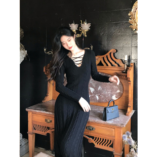 Norain不下雨纯欲针织连衣裙包臀肌理裙 现货5折清仓