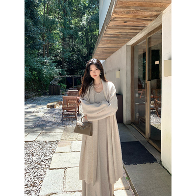 Norain不下雨长款针织开衫外套