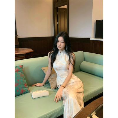 Norain不下雨无袖旗袍连衣裙