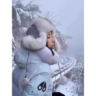 【惊!折扣】剪刀狐狸毛加拿大飞行员短款男女款羽绒服