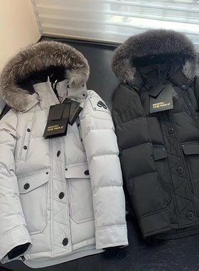 【惊！折扣】加拿大小剪刀Quebec经典银狐大毛领户外工装男女情侣