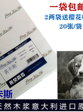 宾卡斯素描纸180g意大利进口原纸4K纯木浆绘画纸8开对开加厚画纸