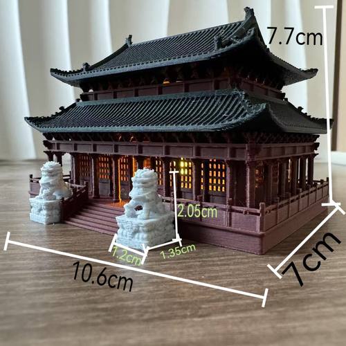 带灯太和殿中式建筑模型造景