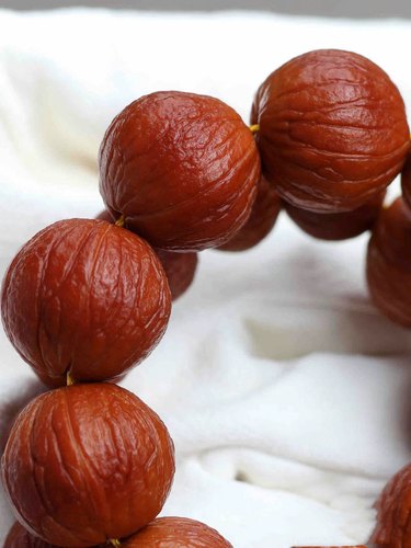 猴头核桃手串文玩核桃男佛珠手链野生聚宝盆猴头手串金丝核桃高品