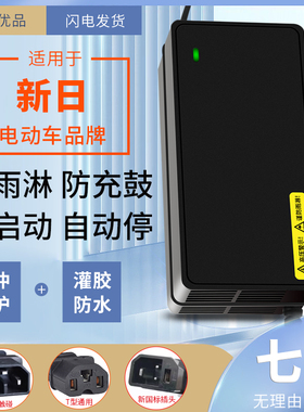 适用新国标电动车电瓶充电器48V60V72V64V20AH新国标接口