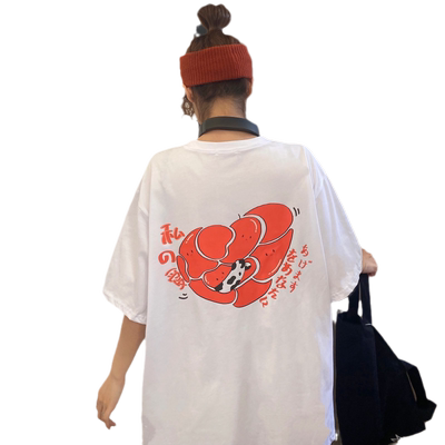 美式复古短袖t恤女上衣服ins潮