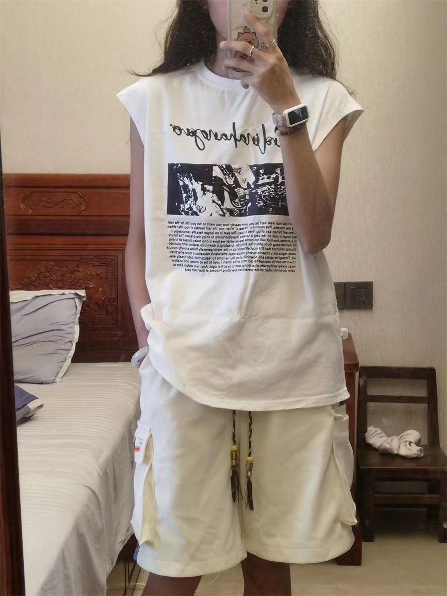 纯棉吊带运动坎肩背心无袖女夏