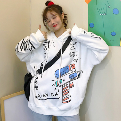连帽卫衣女春秋薄款oversize外套