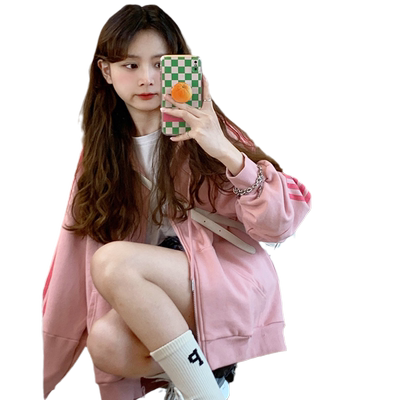 oversize卫衣女秋冬加绒加厚外套