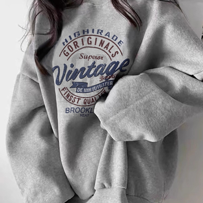 无帽圆领卫衣女2025新款早秋上衣