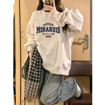 无帽圆领卫衣女秋冬季小个子上衣