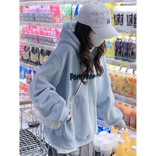 美式复古卫衣女春秋薄款潮牌外套