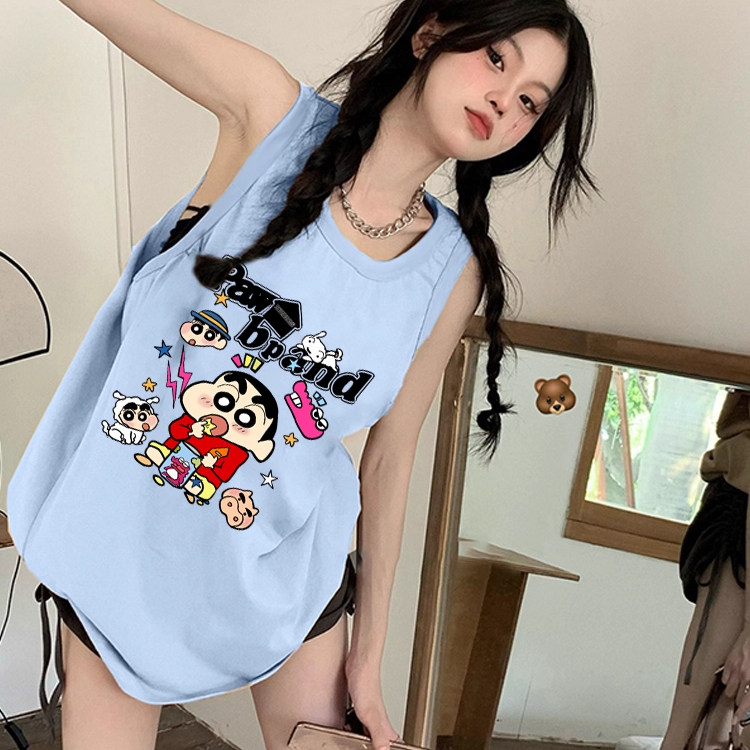 纯棉吊带坎肩背心无袖t恤女夏图片