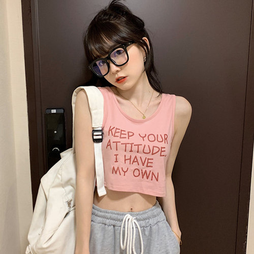 纯棉吊带运动背心设计感小众