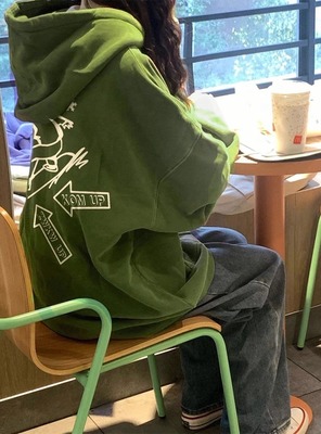 美式复古oversize卫衣女潮牌外套