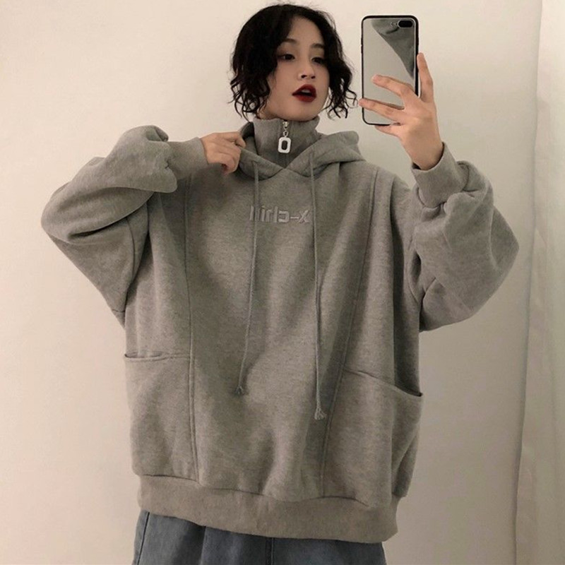 bf宽松韩版慵懒风薄款连帽卫衣