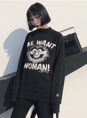 oversize卫衣女2024秋冬宽松韩版潮ins上衣bf慵懒风加绒加厚外套