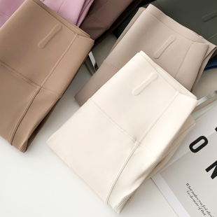 奶油白色鱼骨不卷边高腰收腹提臀显瘦无痕免尴尬线瑜伽鲨鱼裤 女薄