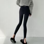 磨毛厚 女秋冬季 黑色踩脚脚蹬长款 瑜伽健身高腰收腹瘦腿鲨鱼打底裤