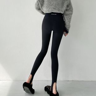 磨毛厚 女秋冬季 黑色踩脚脚蹬长款 瑜伽健身高腰收腹瘦腿鲨鱼打底裤