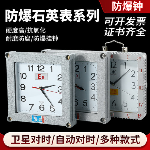 天鹤防爆钟静音耐用工业风石英钟