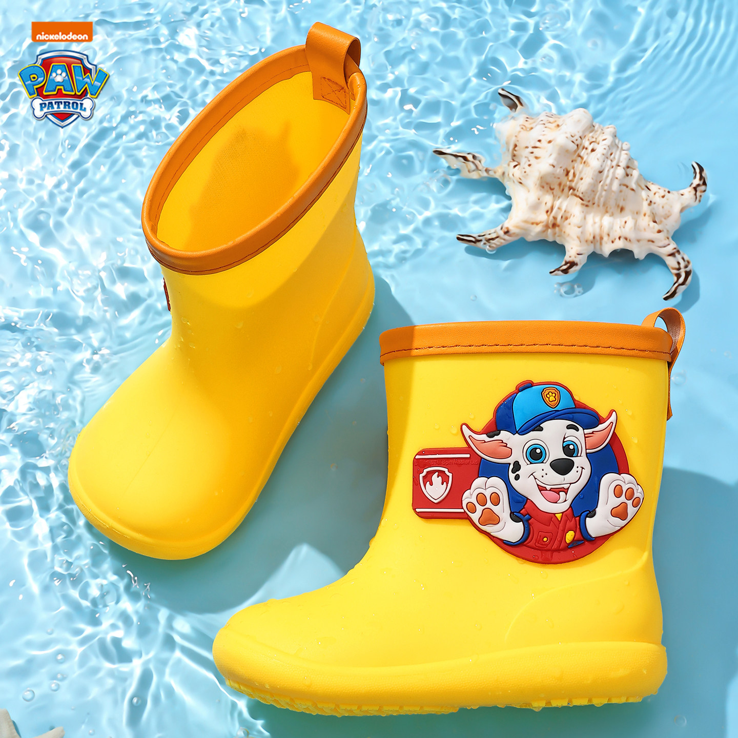 汪汪队儿童雨鞋女童新款可爱卡通水鞋室外防水男童四季软底小学生