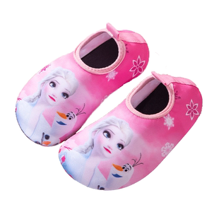 艾莎公主女童游泳鞋儿童春夏季居家地板袜软底防滑卡通宝宝学步鞋