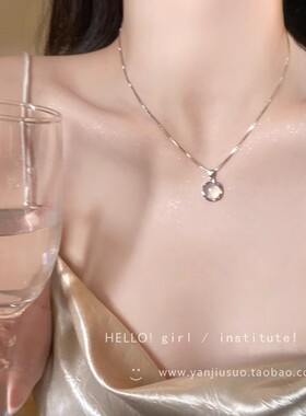 月光蓝项链女高级设计感小众轻奢锁骨链ins风百搭辣妹颈链批发夏
